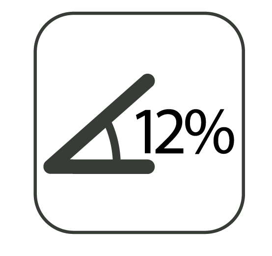 Up to 12% gradient up-down