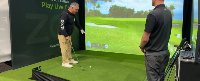 Golf instructor Brian Manzella experiences Zen/Trackman automatic movement demo at 2026 PGA Show