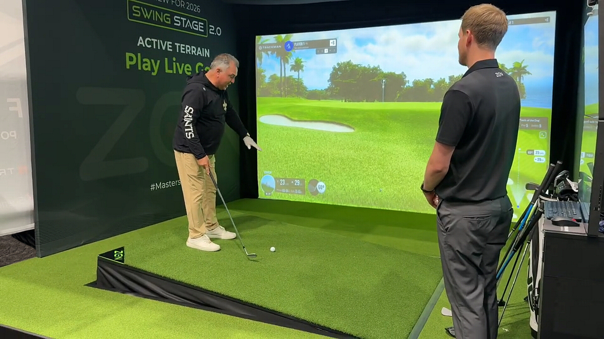 Golf instructor Brian Manzella experiences Zen/Trackman automatic movement demo at 2026 PGA Show