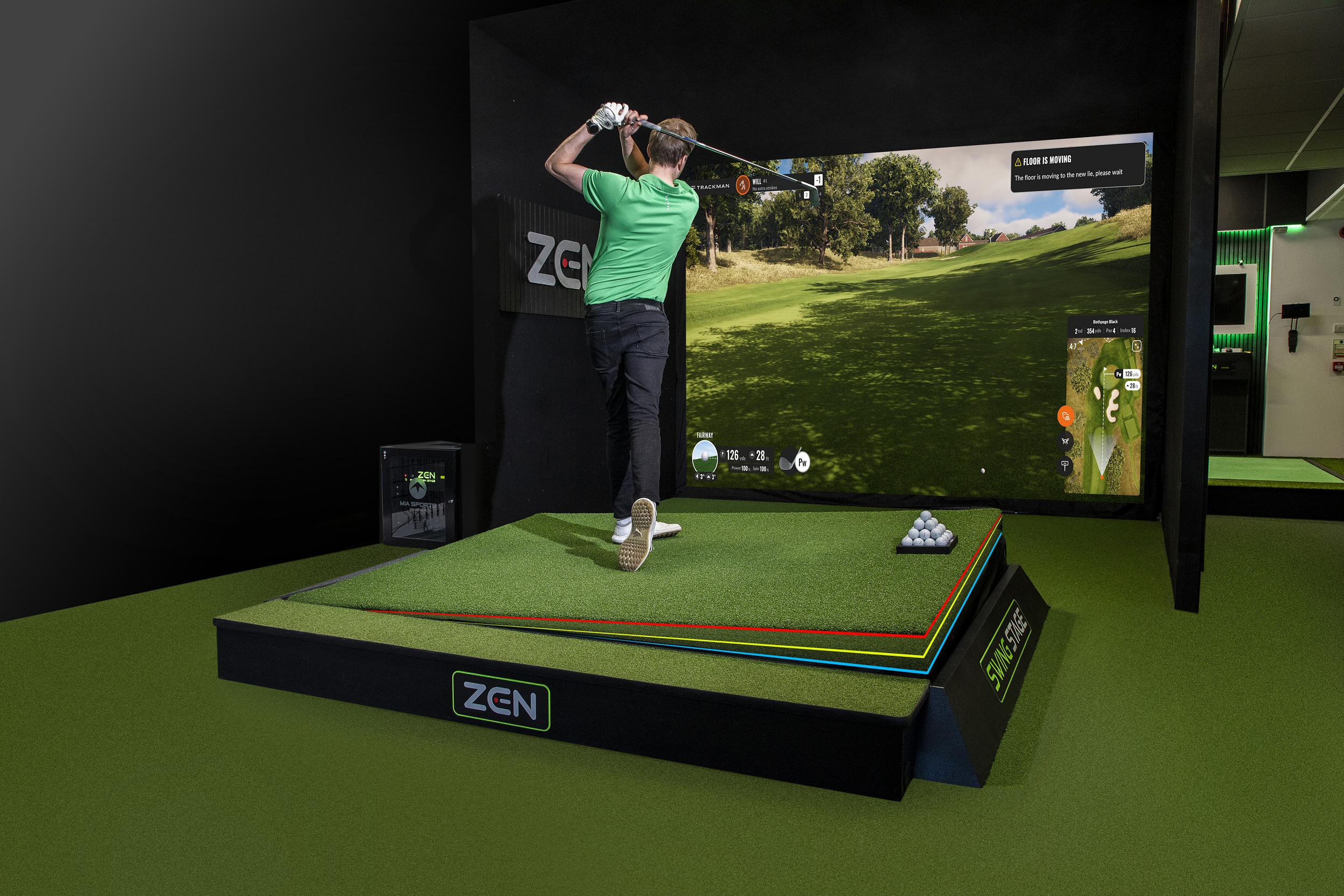 Zen Swing Stage: Trackman iO integration with moving floor