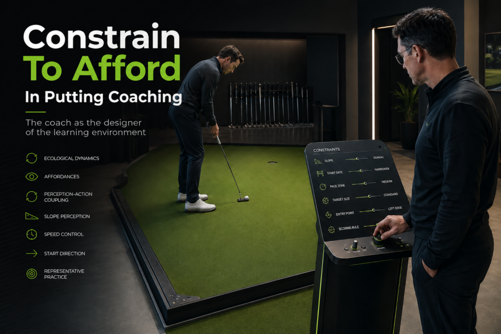 Constrain to Afford in Putting Coaching